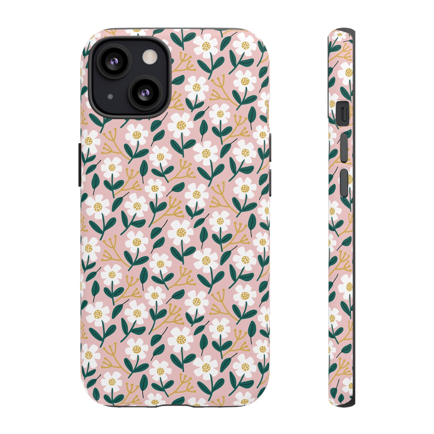 Phone Case: White Daisies on Pink