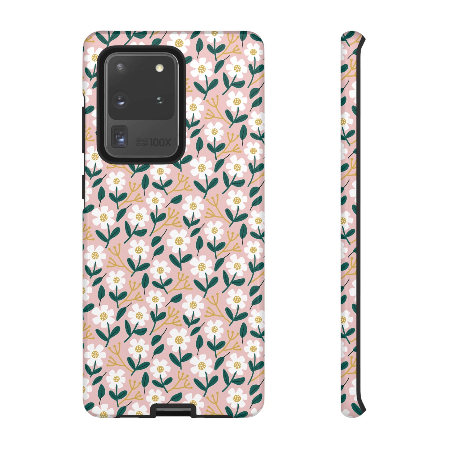 Phone Case: White Daisies on Pink