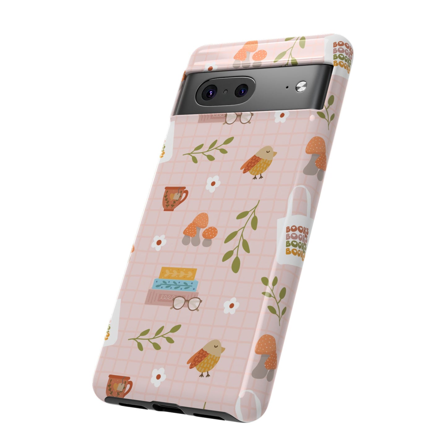 Phone Case: Little Library Items on Pink