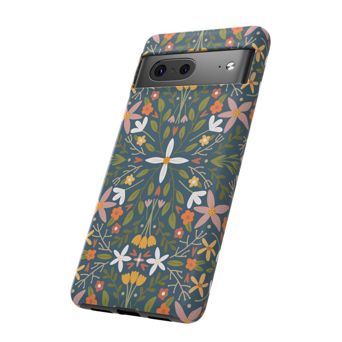 Phone Case: Florals on Blue