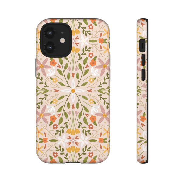 Phone Case: Florals on Tan