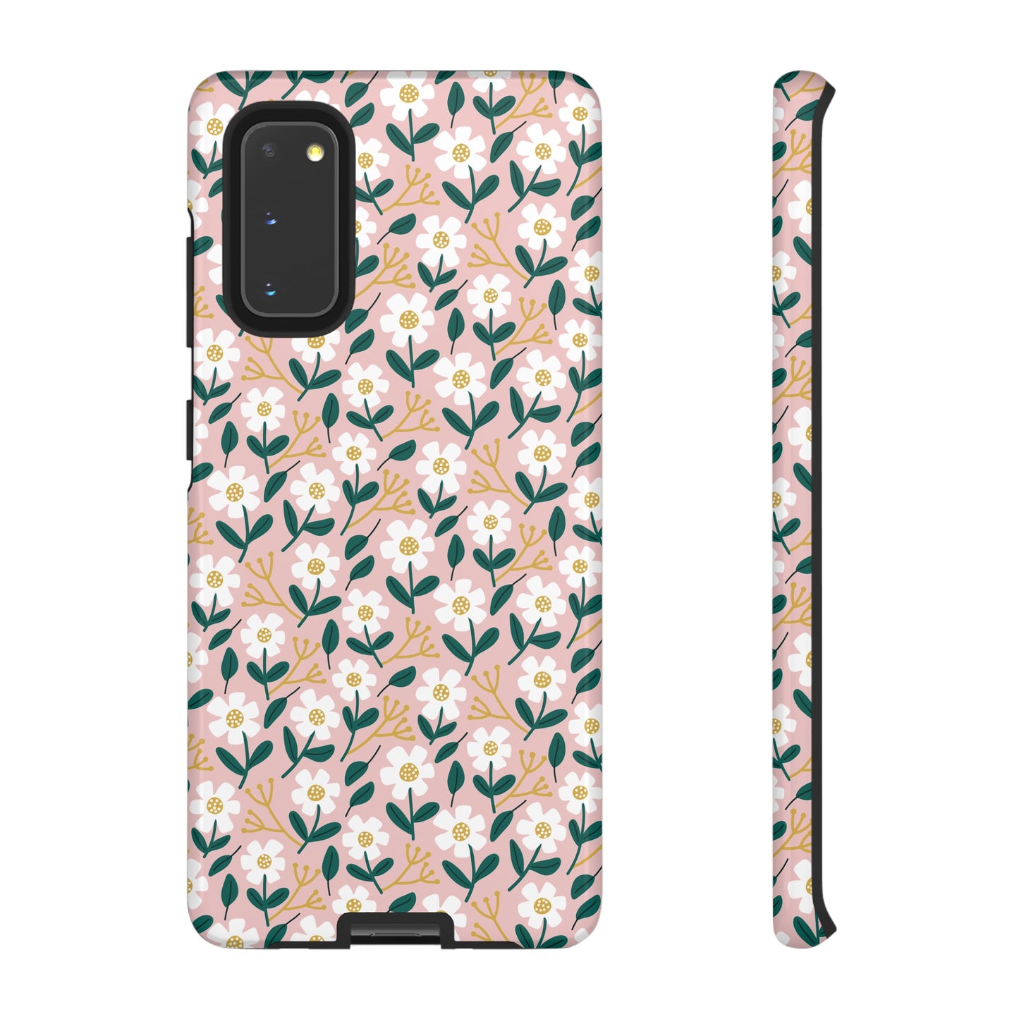 Phone Case: White Daisies on Pink