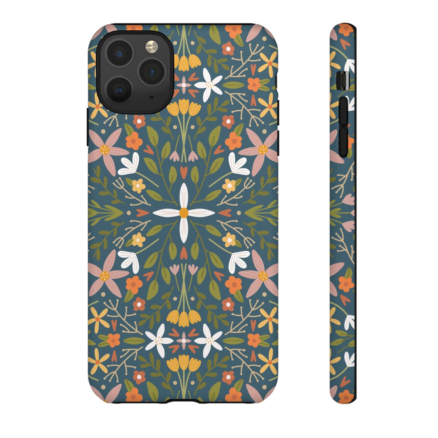 Phone Case: Florals on Blue
