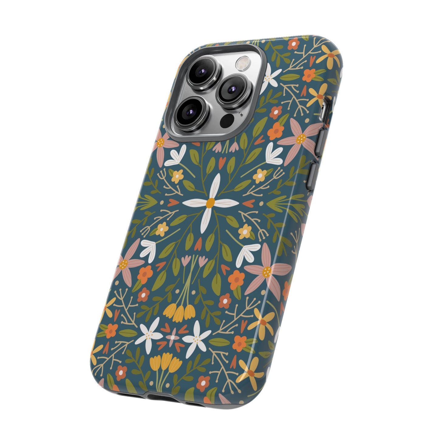 Phone Case: Florals on Blue