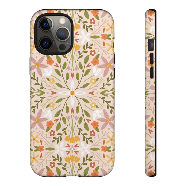Phone Case: Florals on Tan