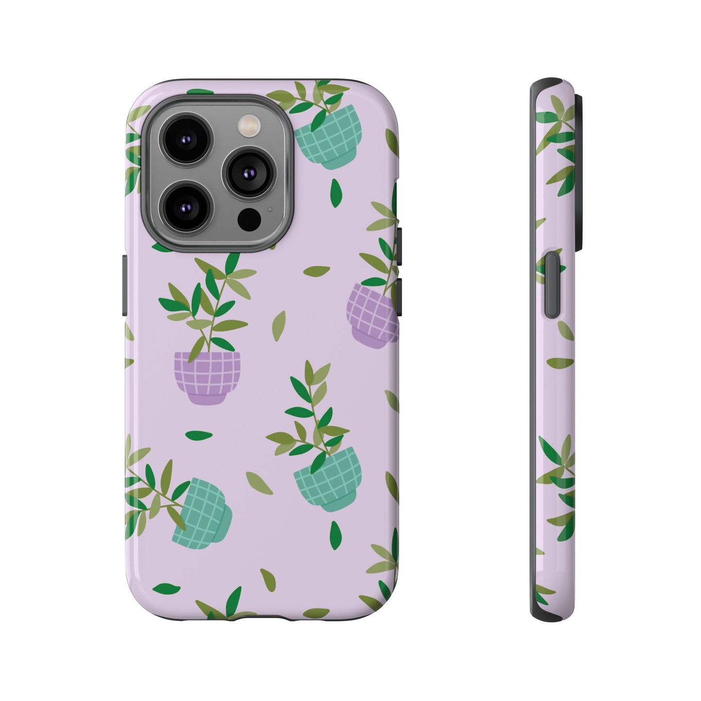 Phone Case: Pot Plants Purple
