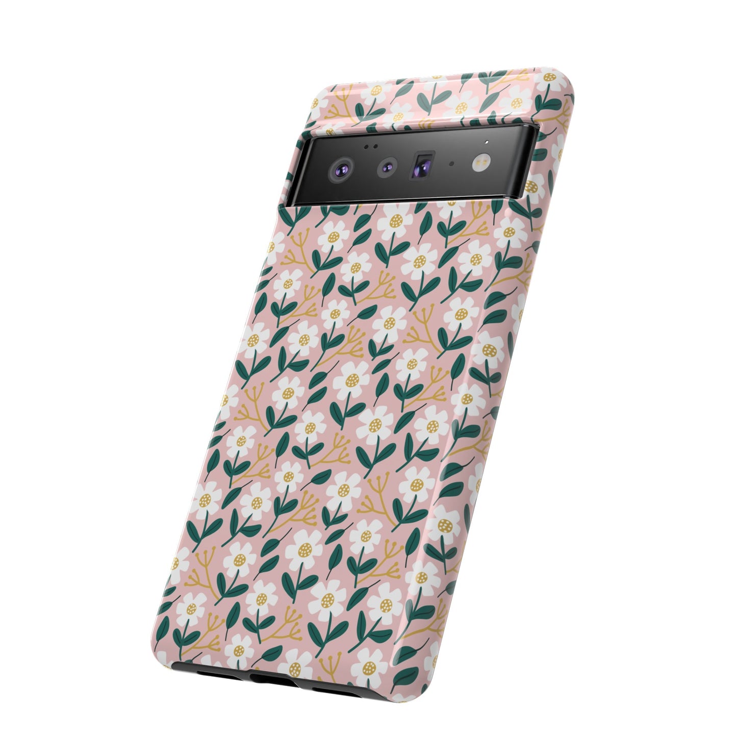 Phone Case: White Daisies on Pink