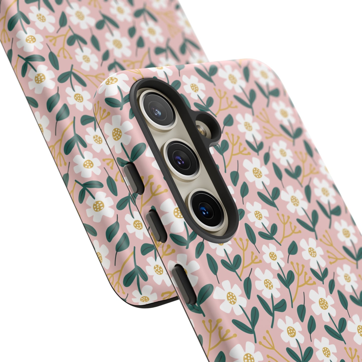 Phone Case: White Daisies on Pink