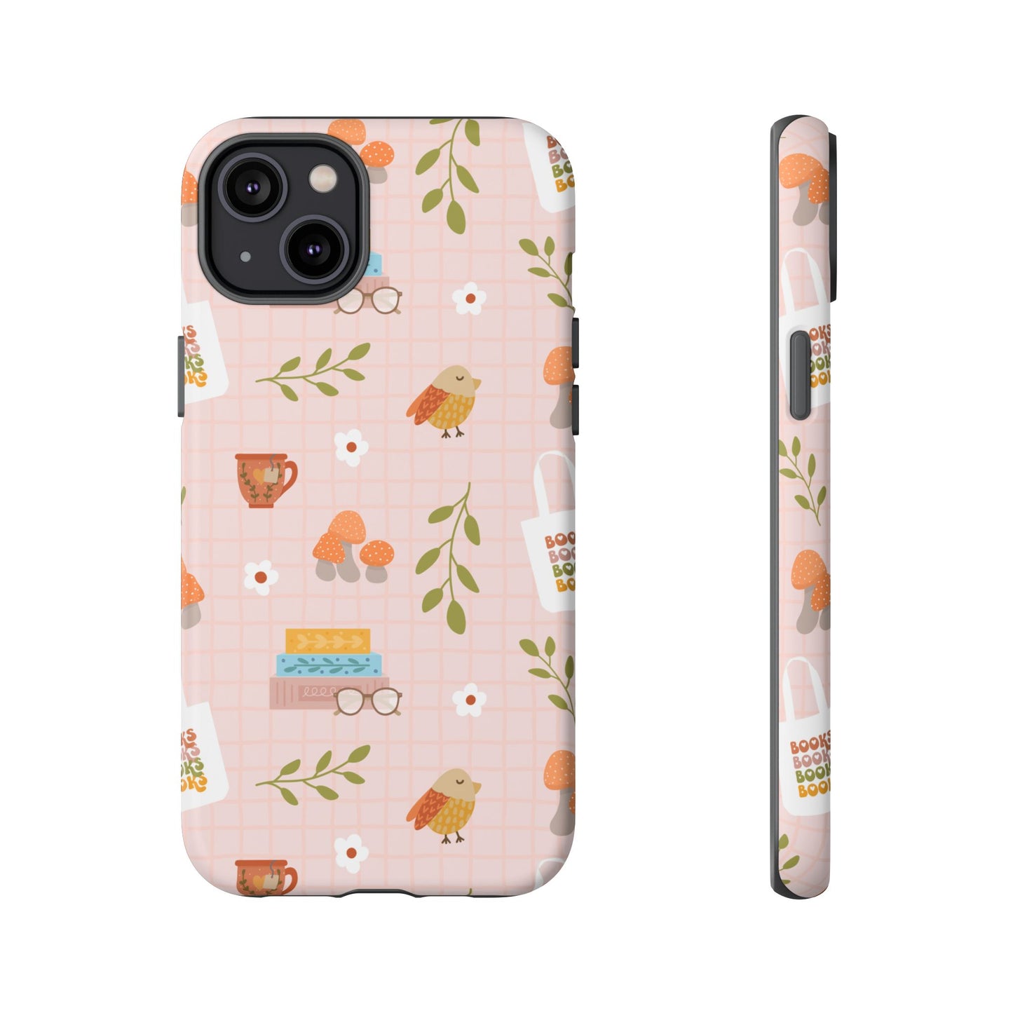 Phone Case: Little Library Items on Pink