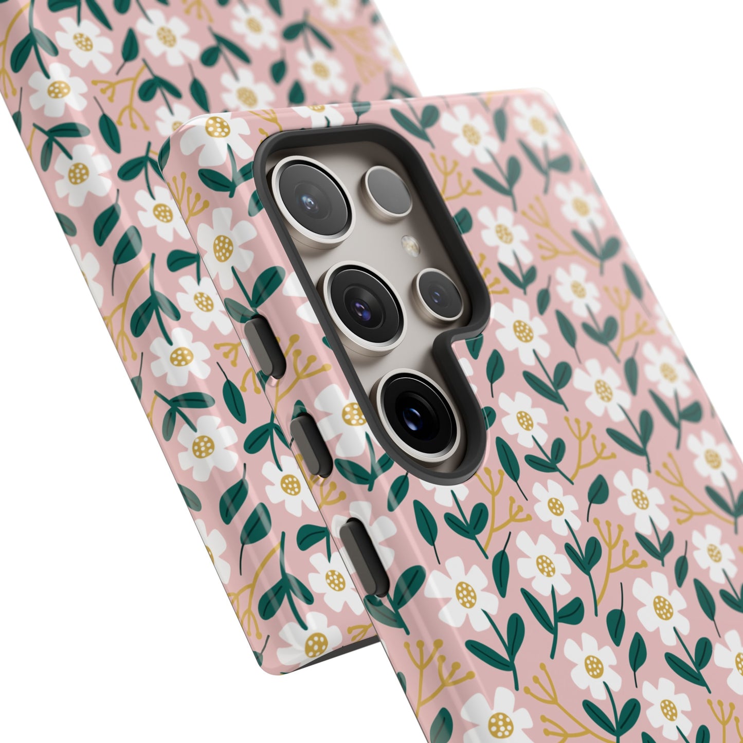 Phone Case: White Daisies on Pink