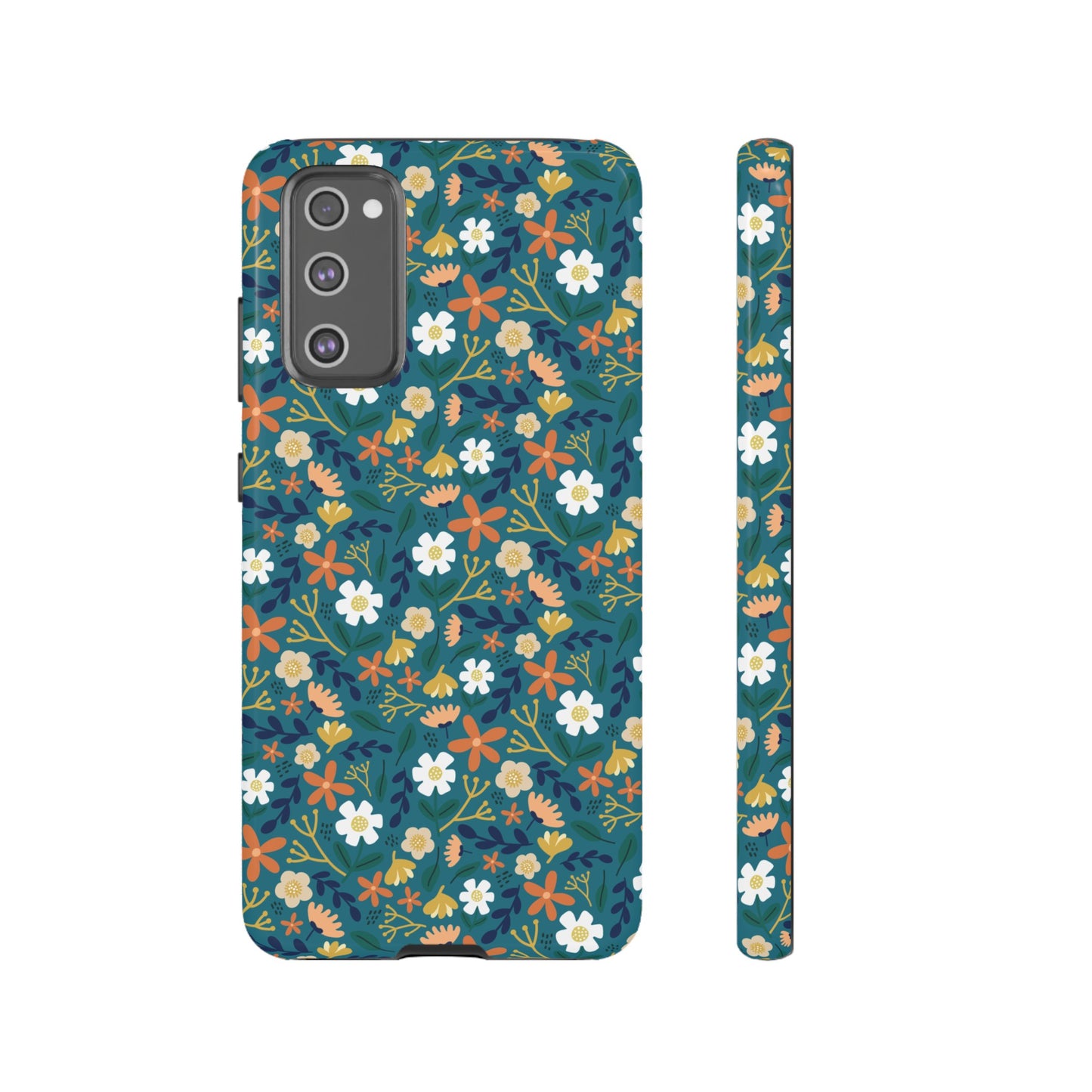 Phone Case: Florals on Teal