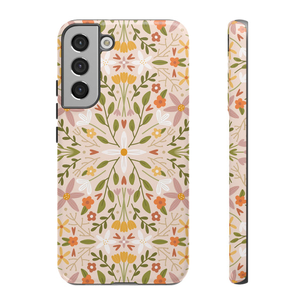 Phone Case: Florals on Tan