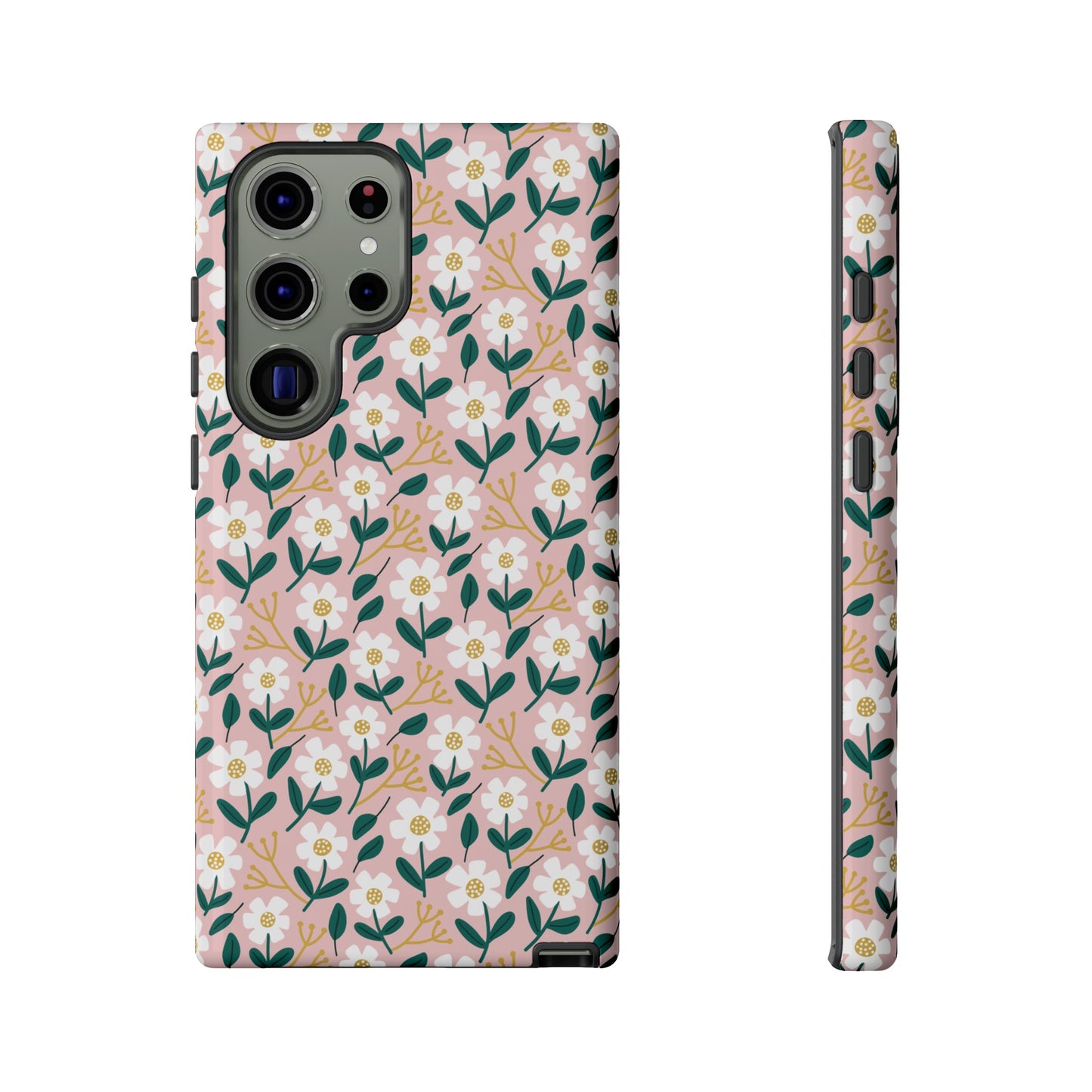 Phone Case: White Daisies on Pink