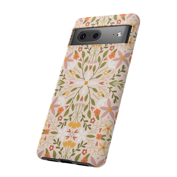 Phone Case: Florals on Tan