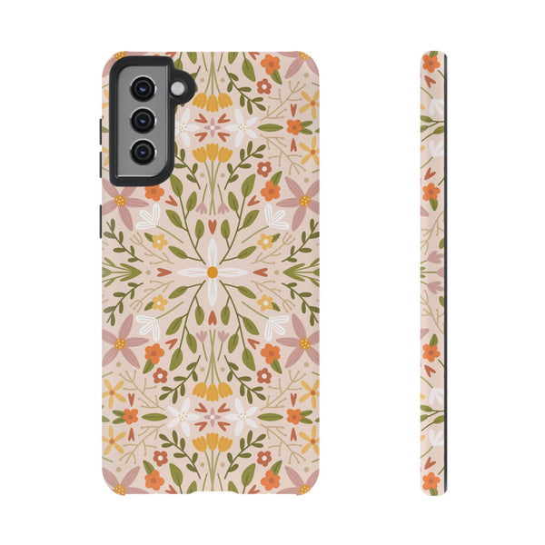 Phone Case: Florals on Tan