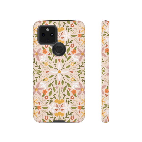 Phone Case: Florals on Tan