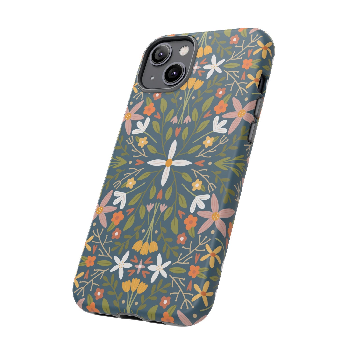 Phone Case: Florals on Blue