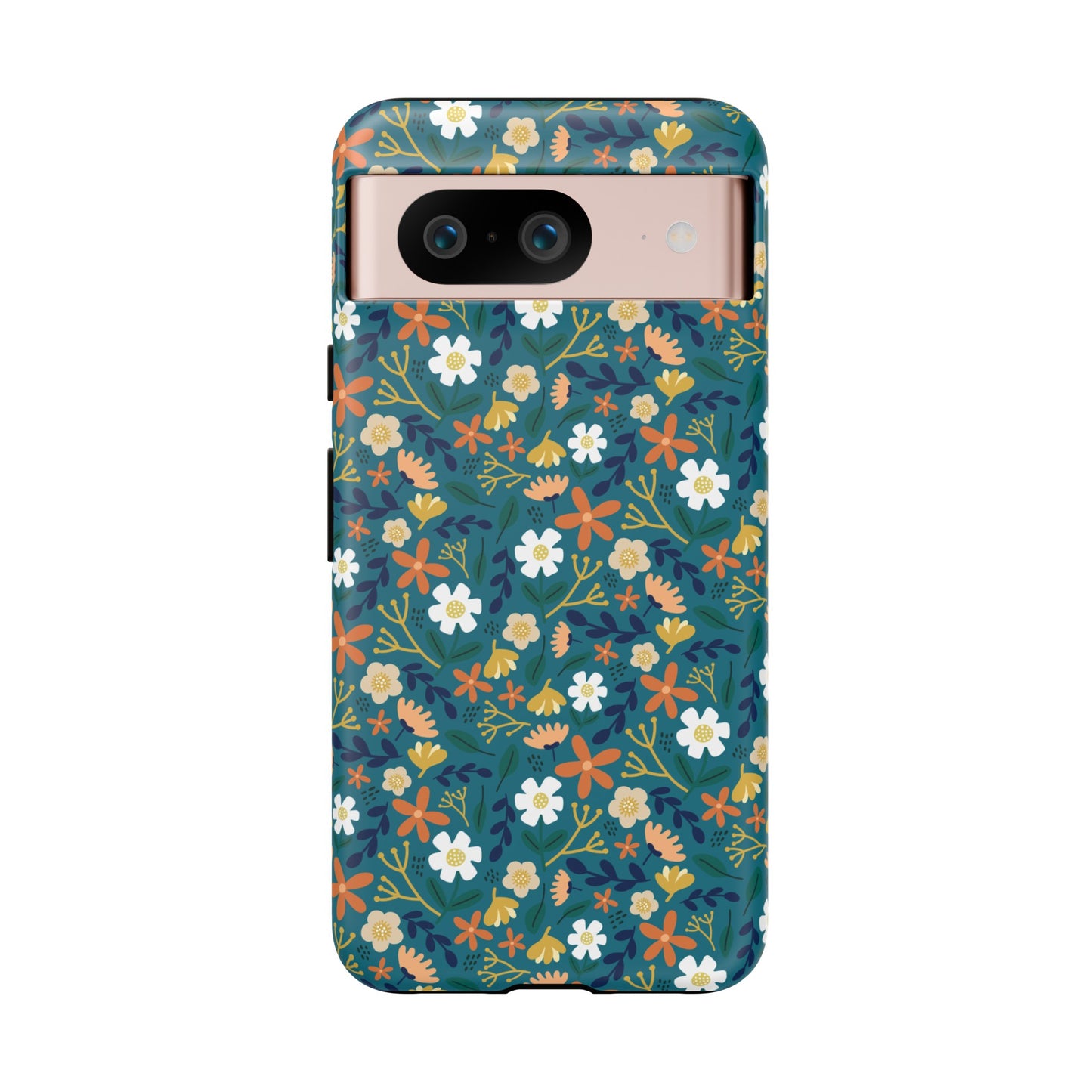 Phone Case: Florals on Teal