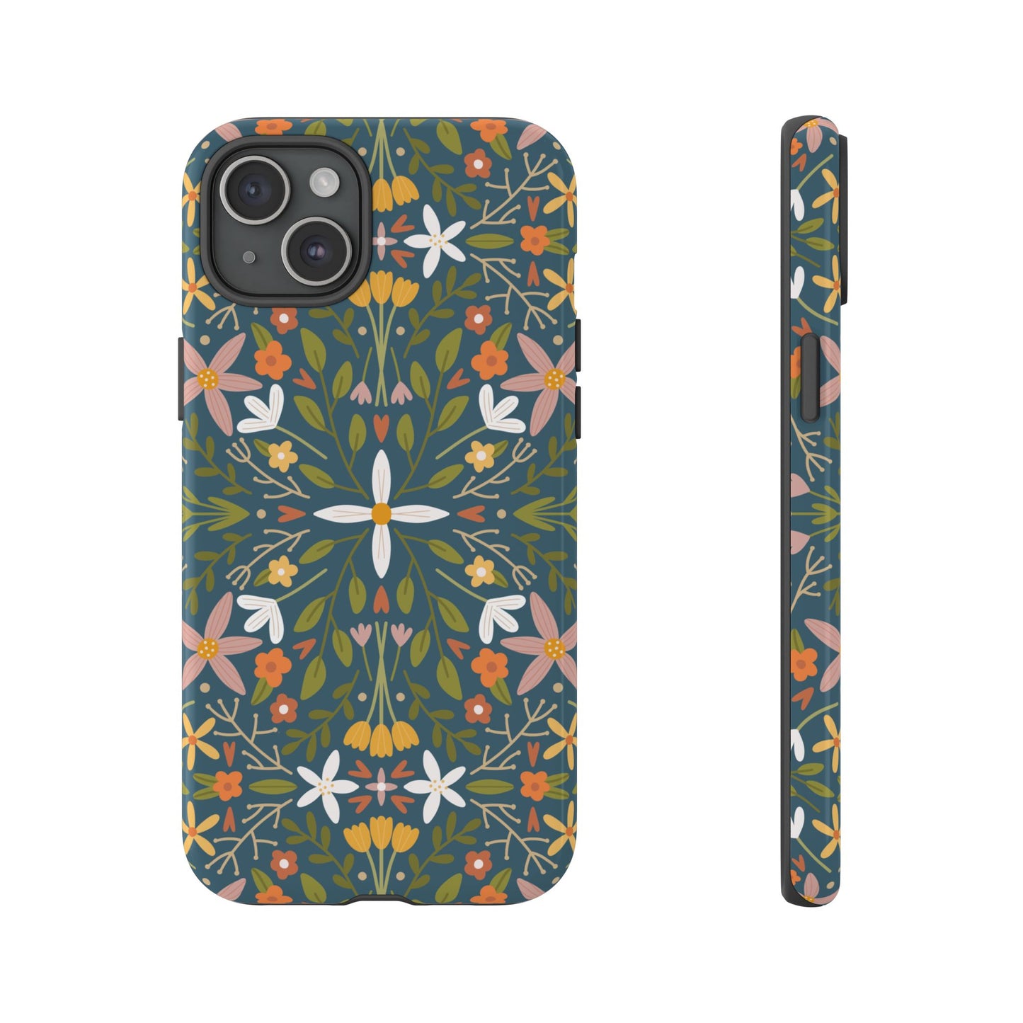 Phone Case: Florals on Blue