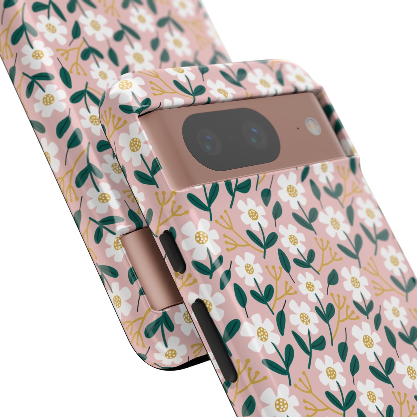 Phone Case: White Daisies on Pink