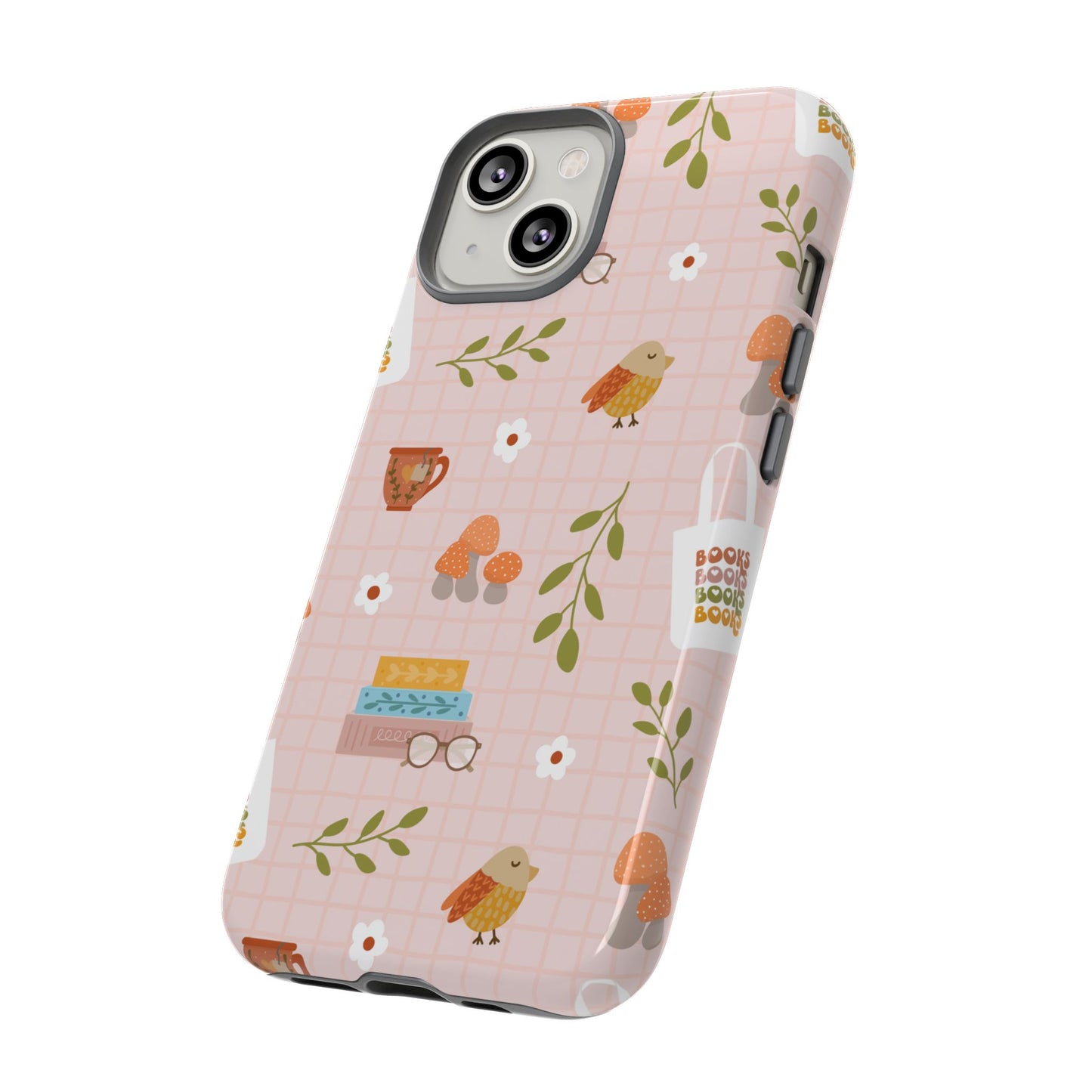 Phone Case: Little Library Items on Pink