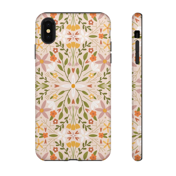 Phone Case: Florals on Tan