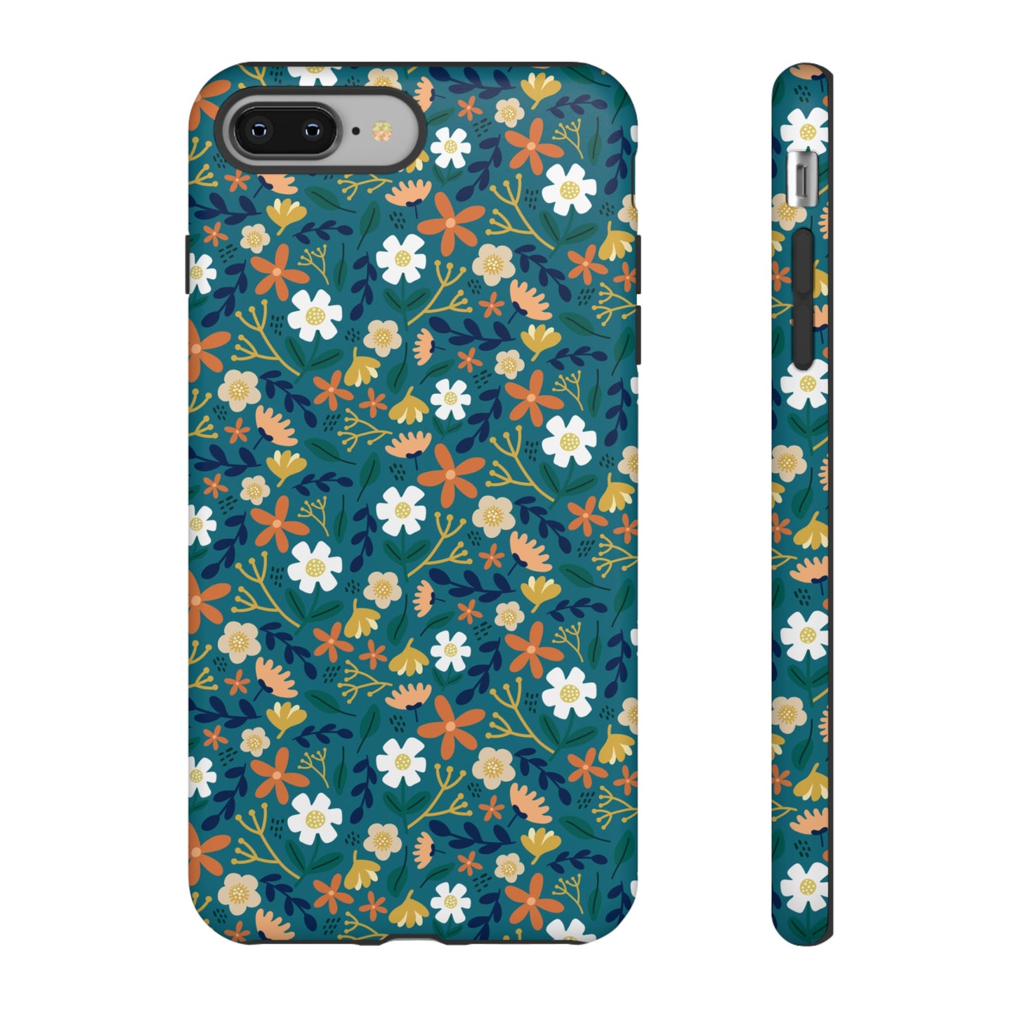 Phone Case: Florals on Teal