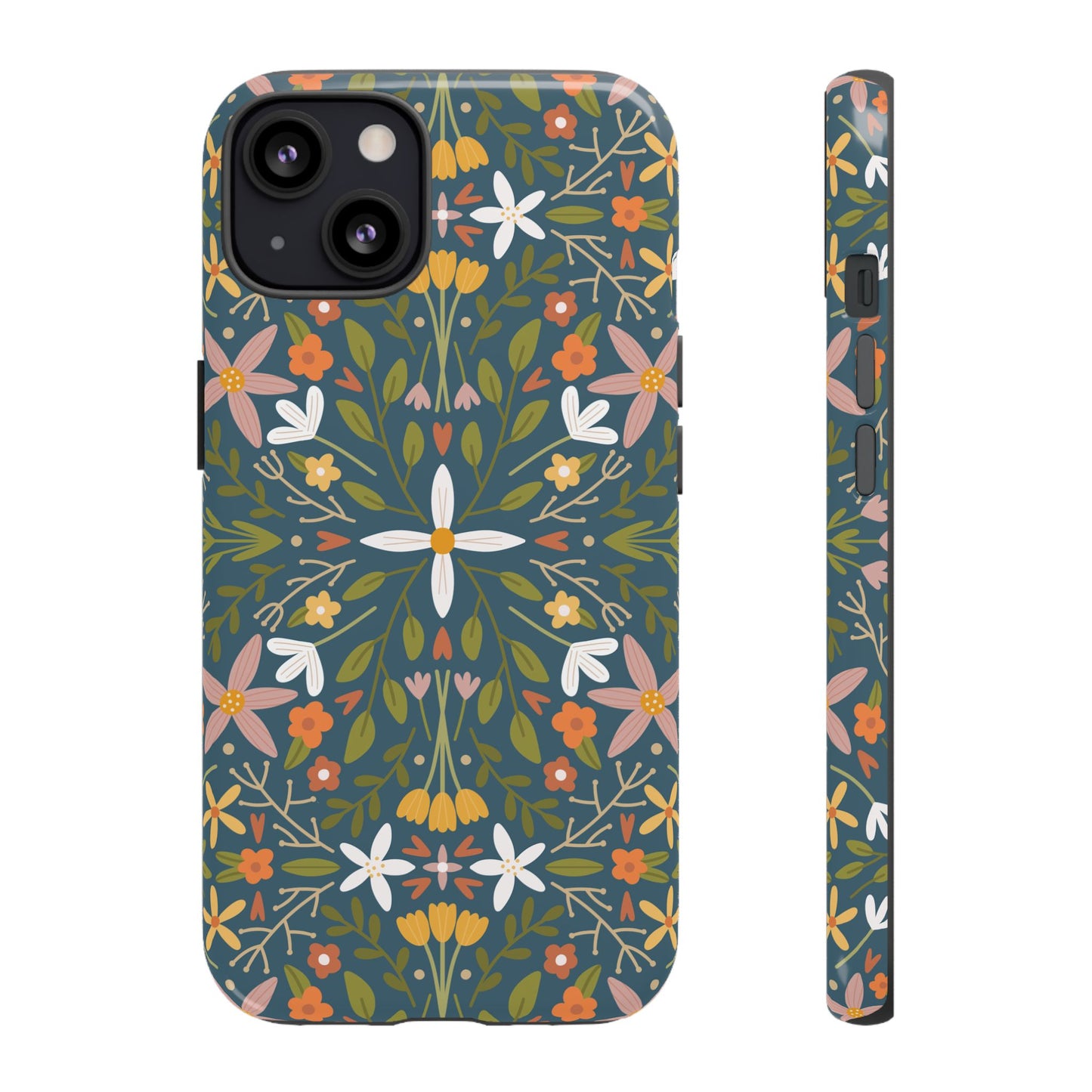 Phone Case: Florals on Blue