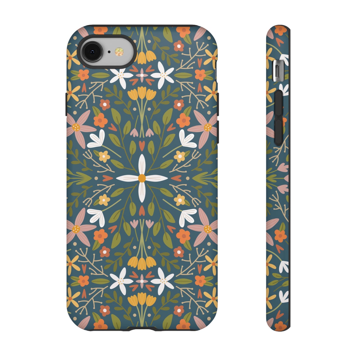 Phone Case: Florals on Blue