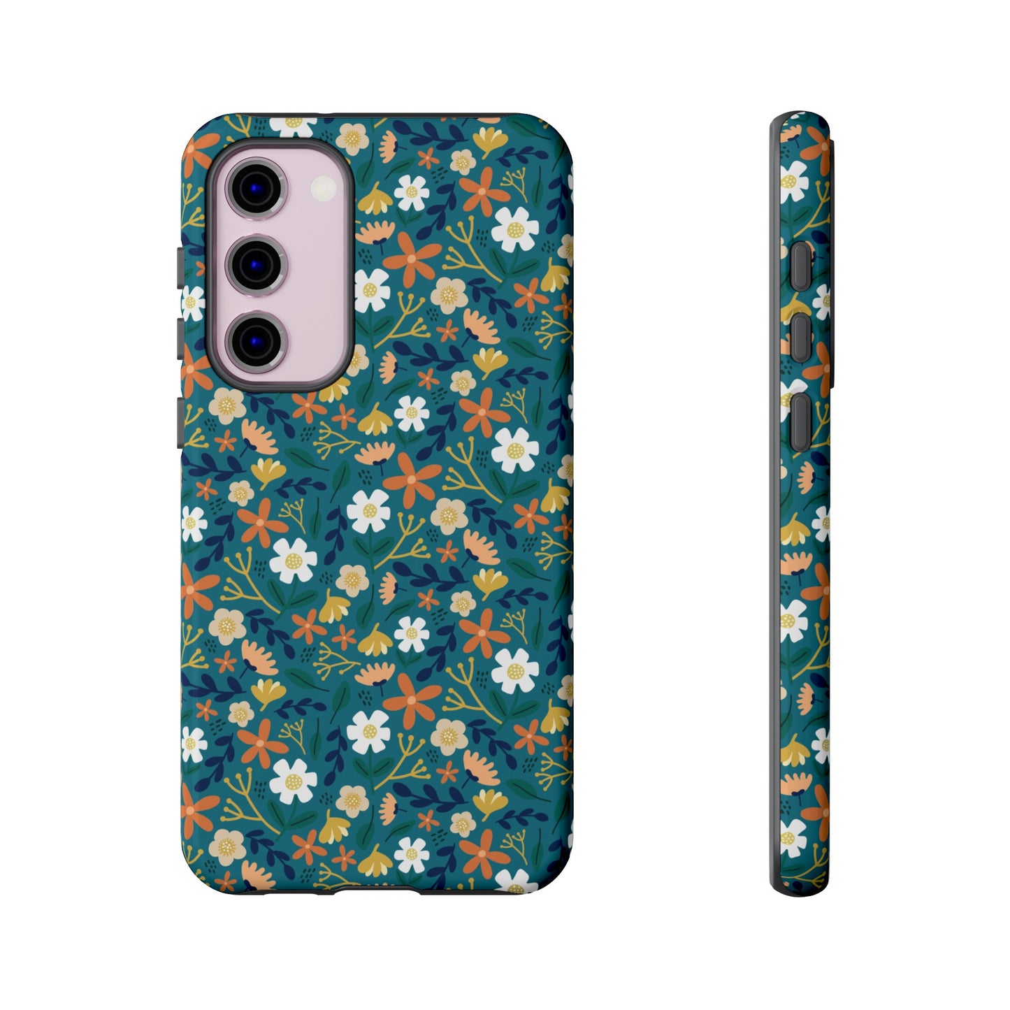 Phone Case: Florals on Teal