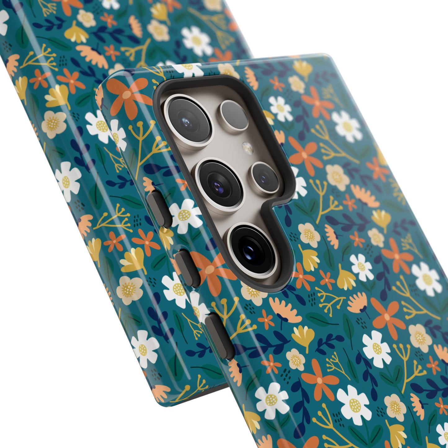 Phone Case: Florals on Teal