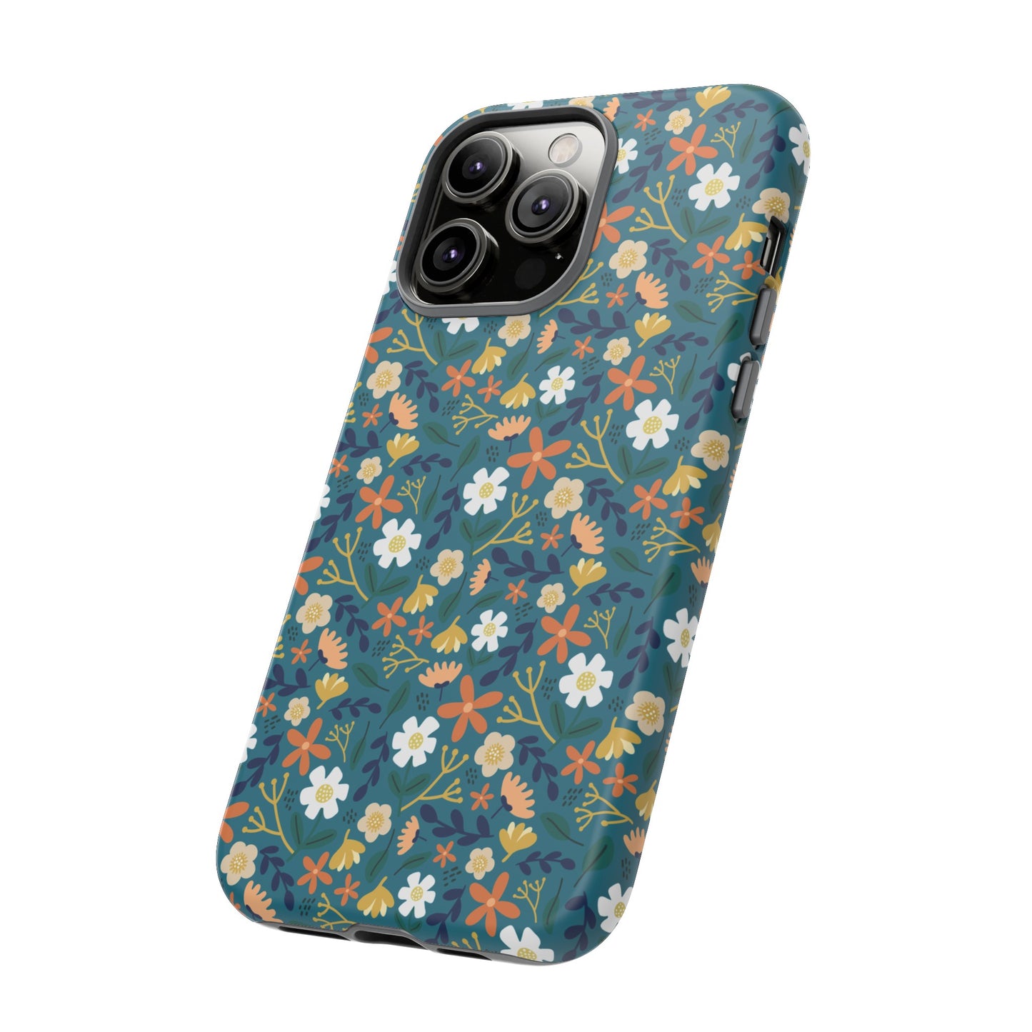 Phone Case: Florals on Teal