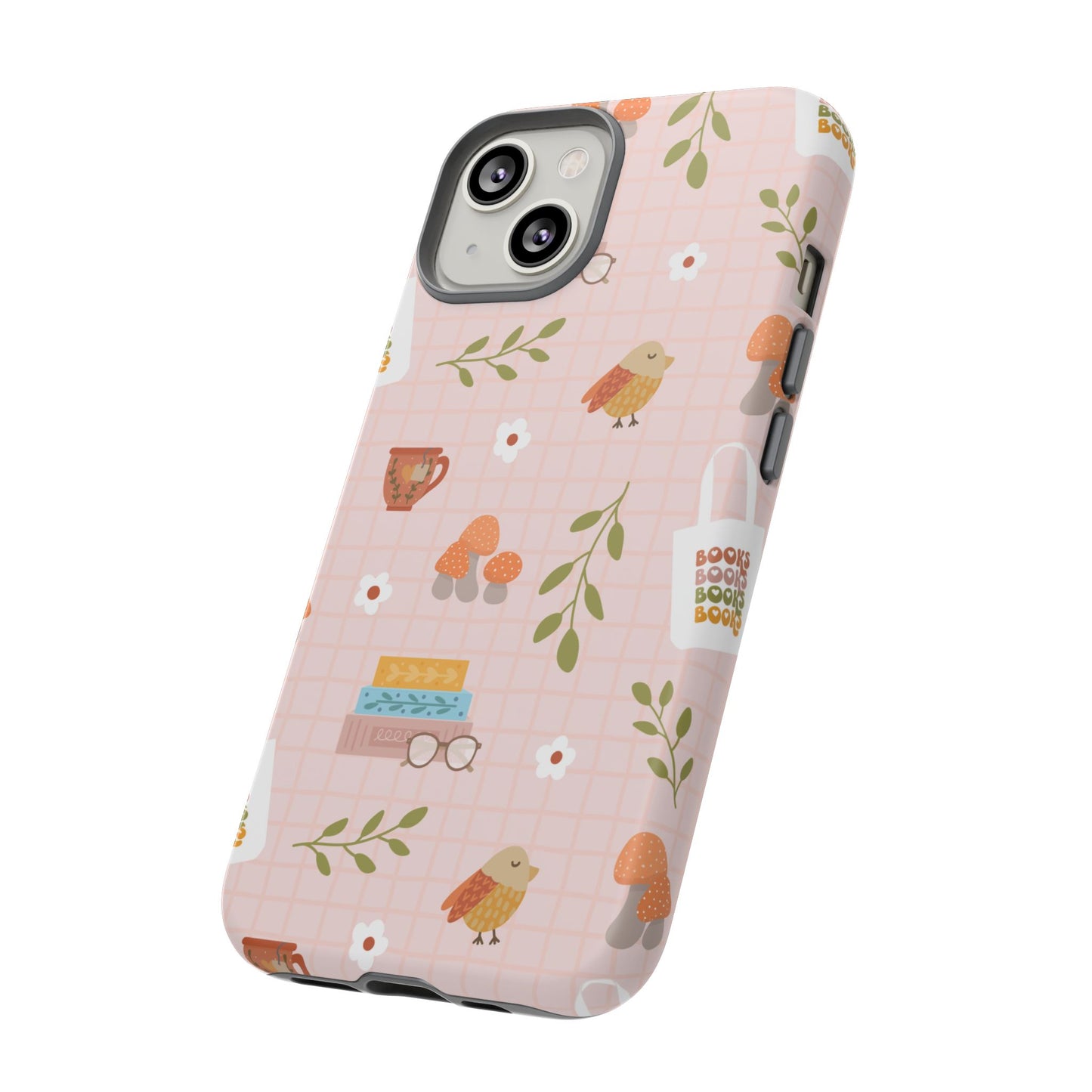 Phone Case: Little Library Items on Pink