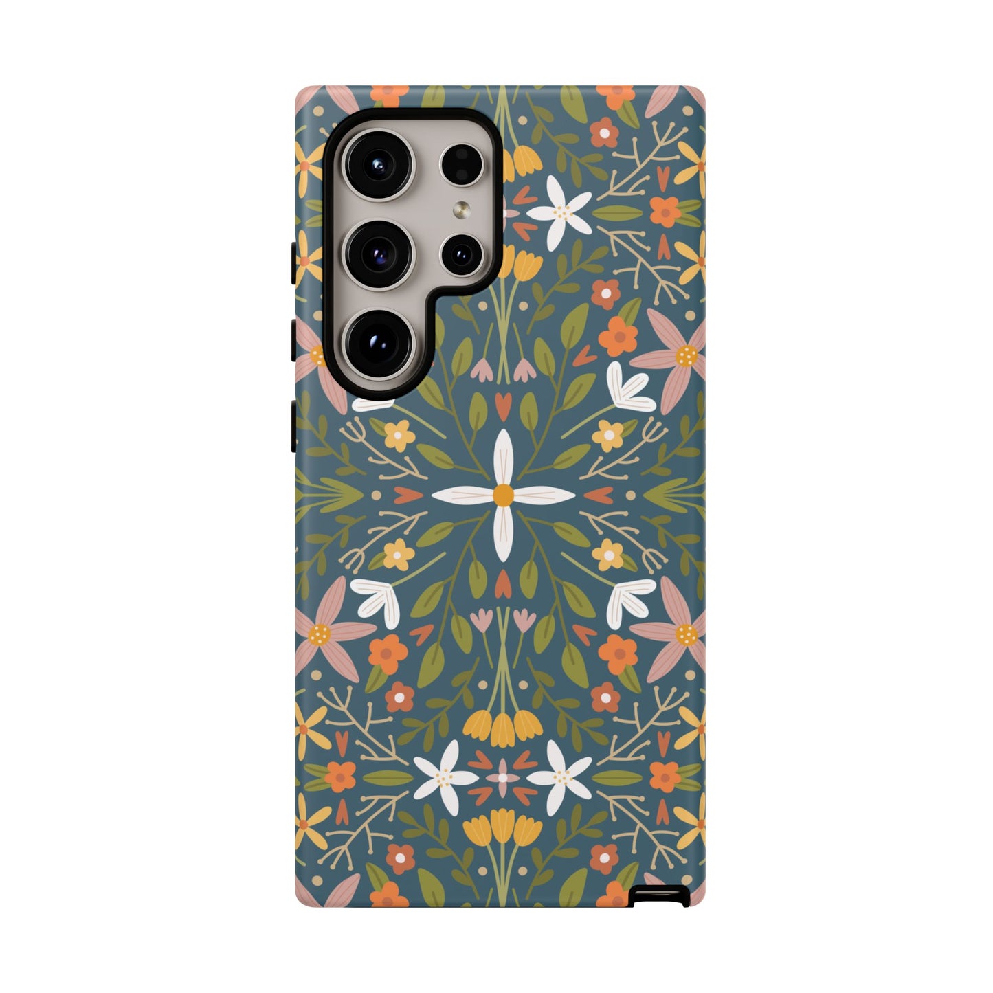 Phone Case: Florals on Blue