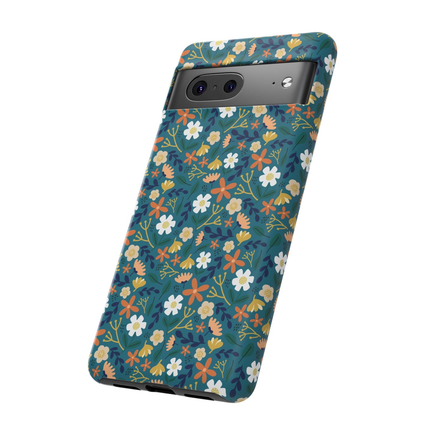 Phone Case: Florals on Teal