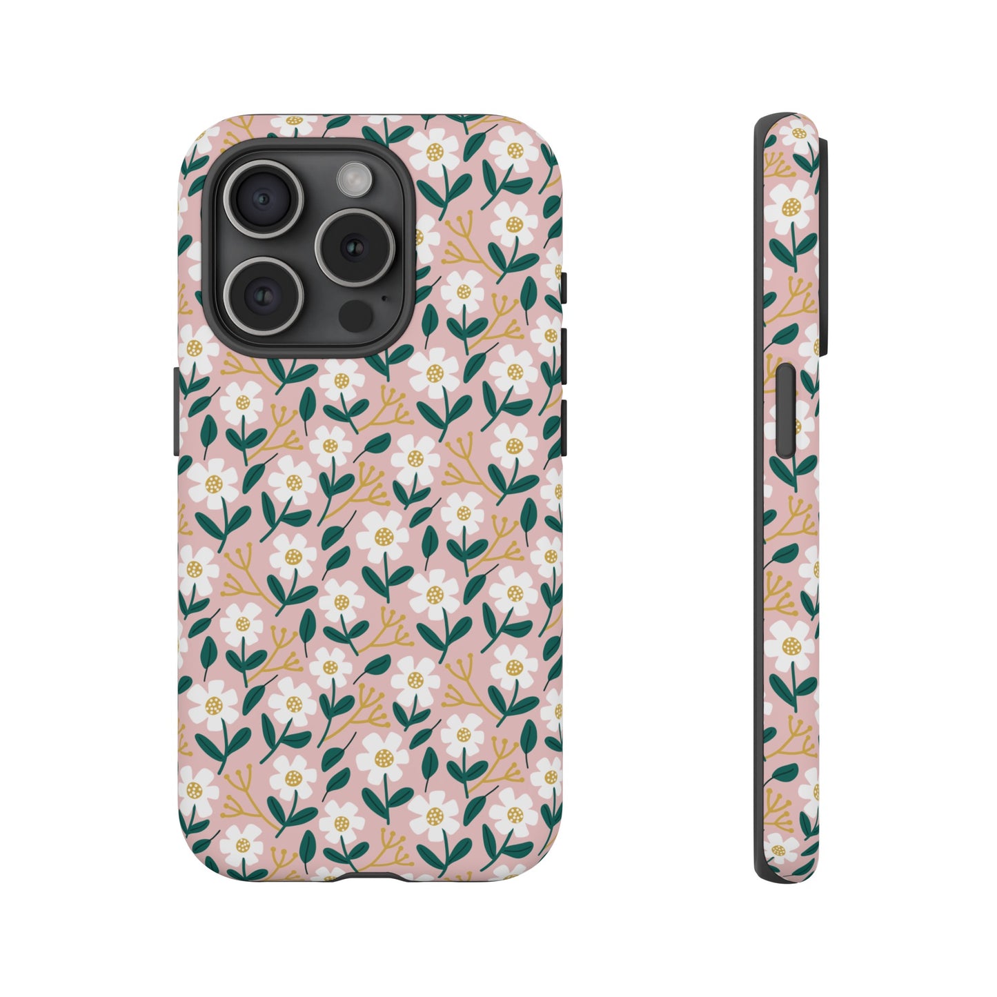 Phone Case: White Daisies on Pink
