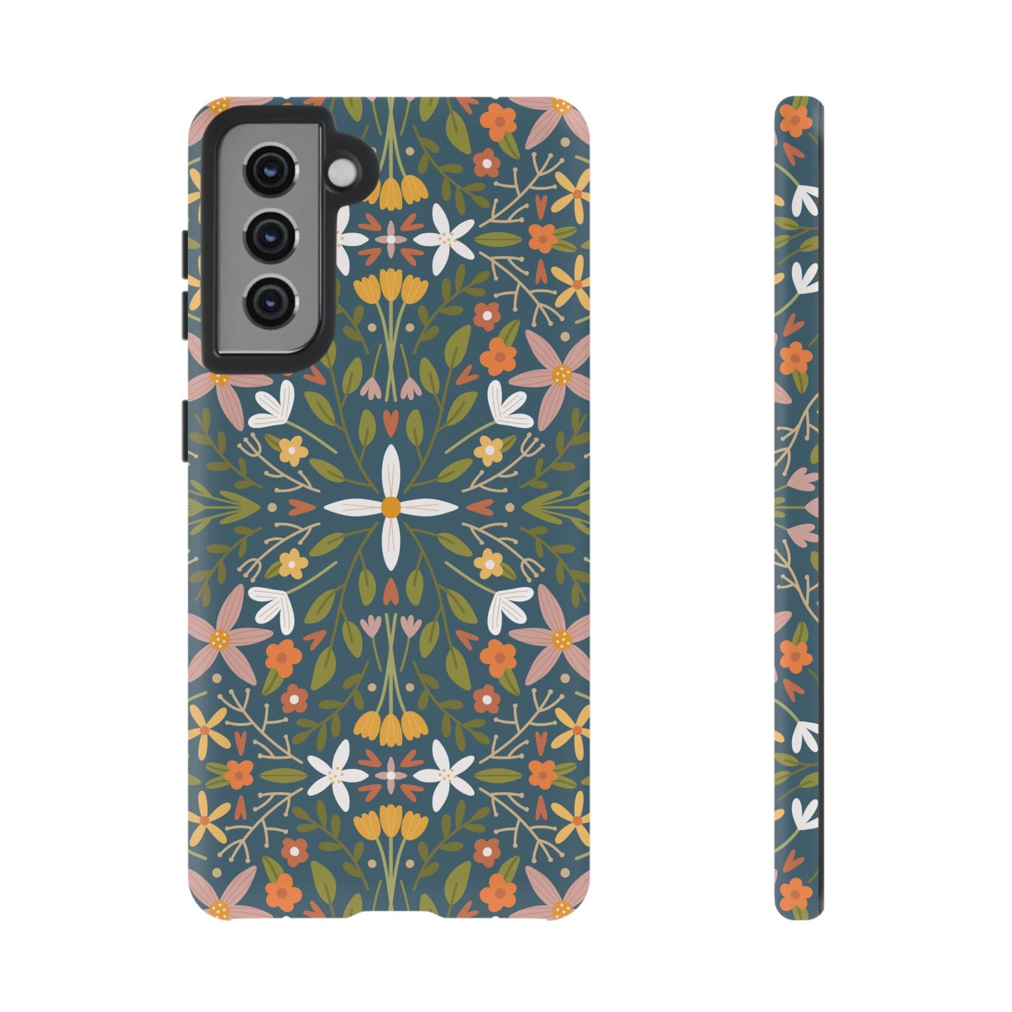 Phone Case: Florals on Blue