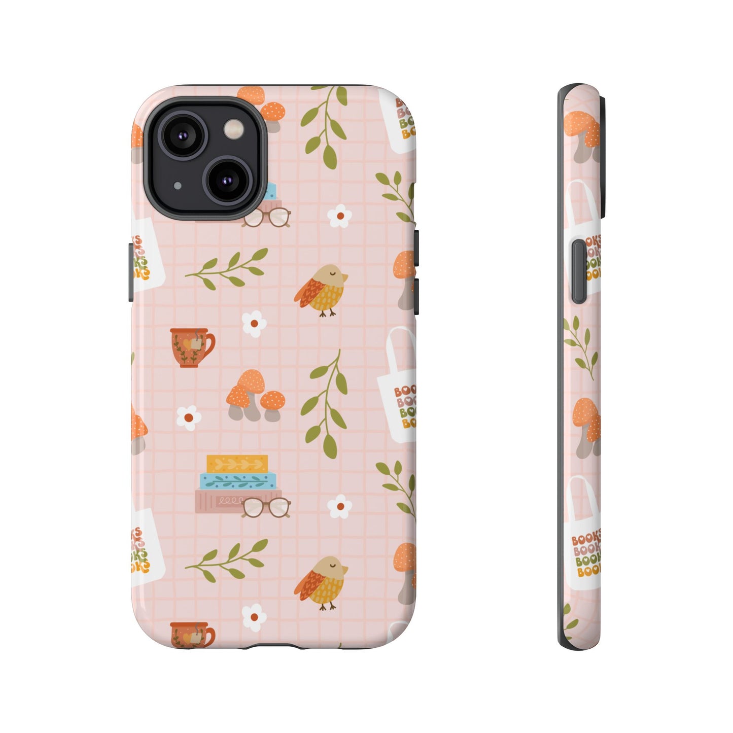 Phone Case: Little Library Items on Pink