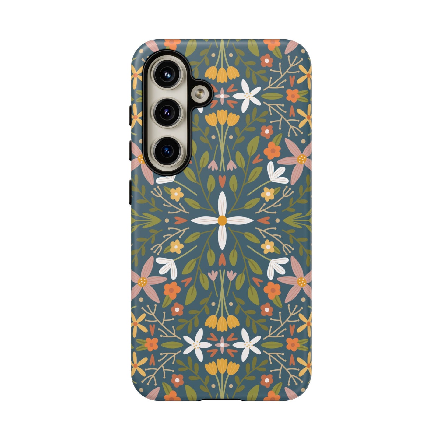 Phone Case: Florals on Blue