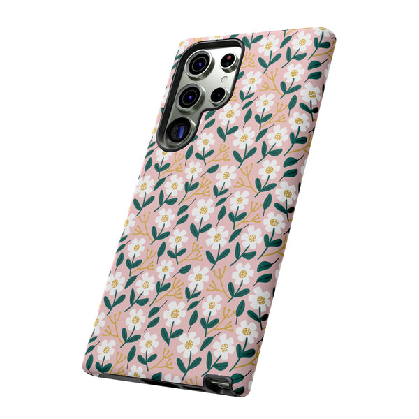 Phone Case: White Daisies on Pink