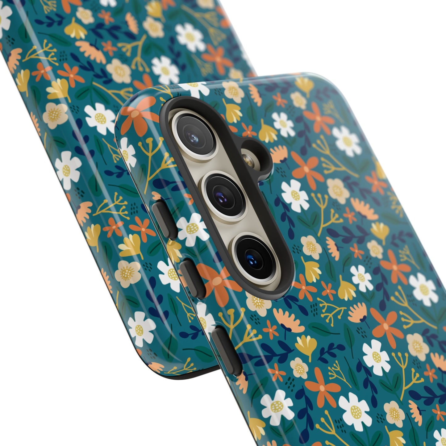 Phone Case: Florals on Teal