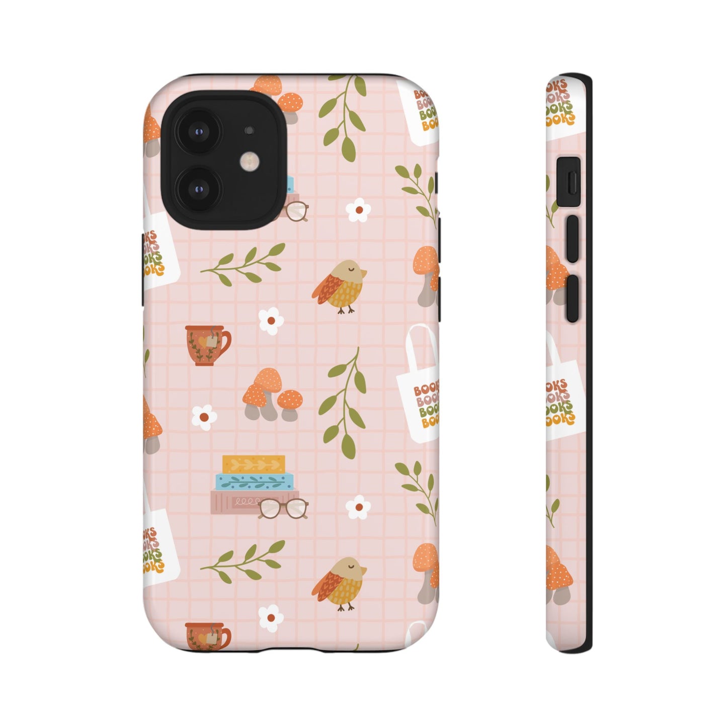 Phone Case: Little Library Items on Pink