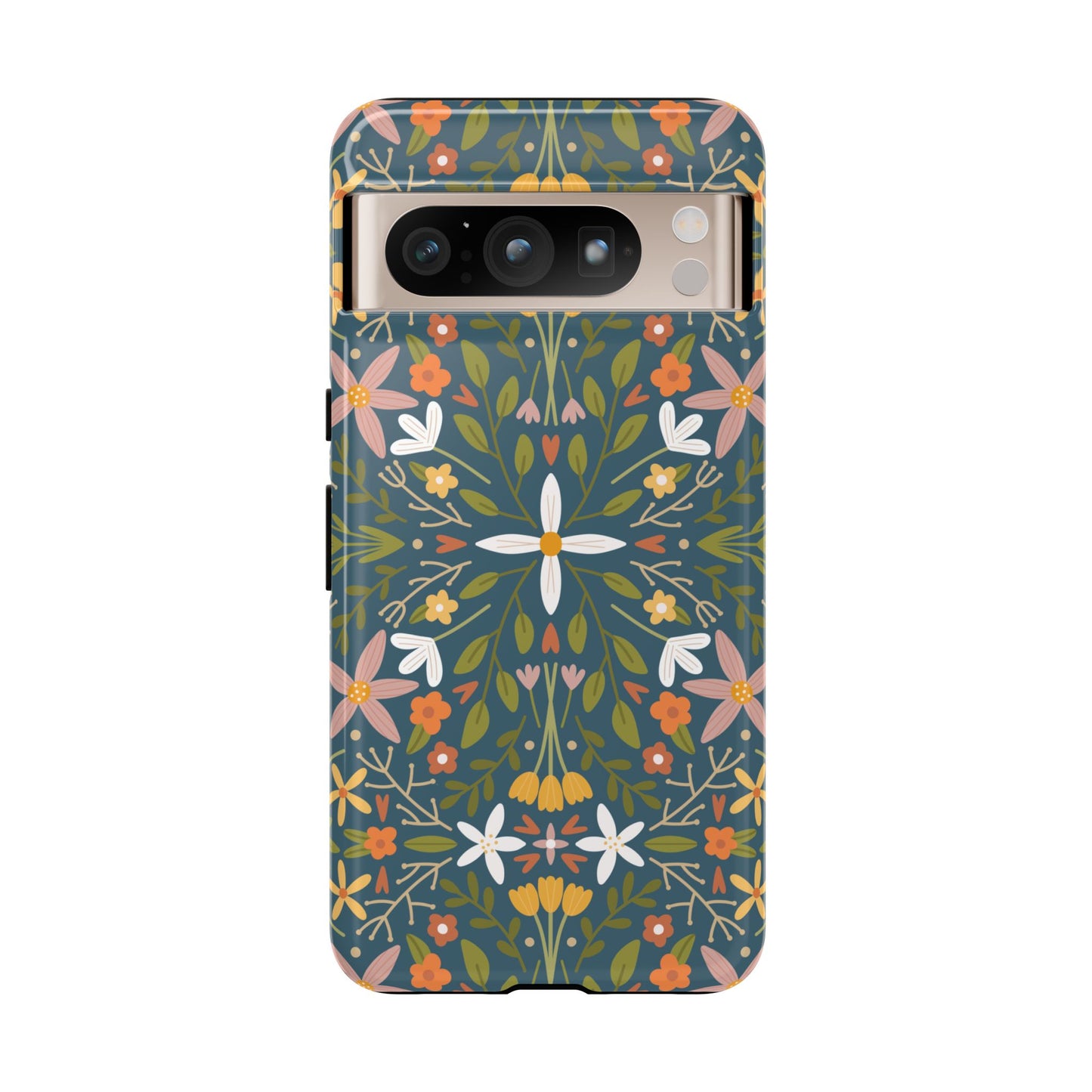 Phone Case: Florals on Blue