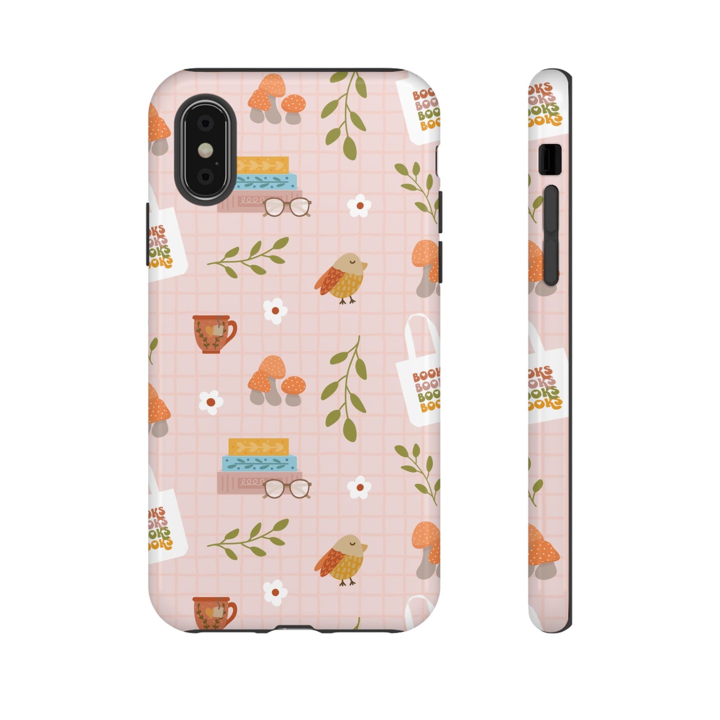 Phone Case: Little Library Items on Pink
