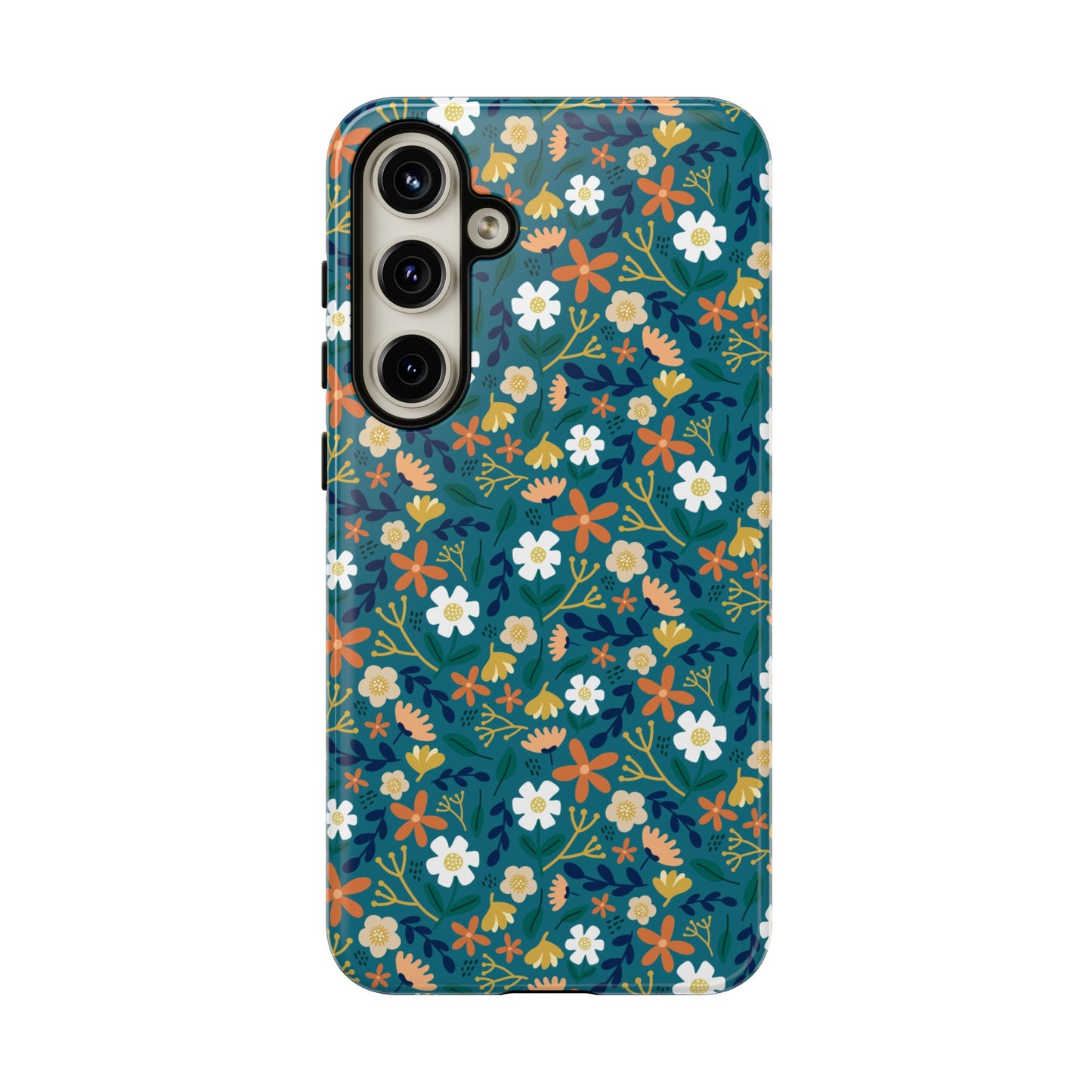 Phone Case: Florals on Teal