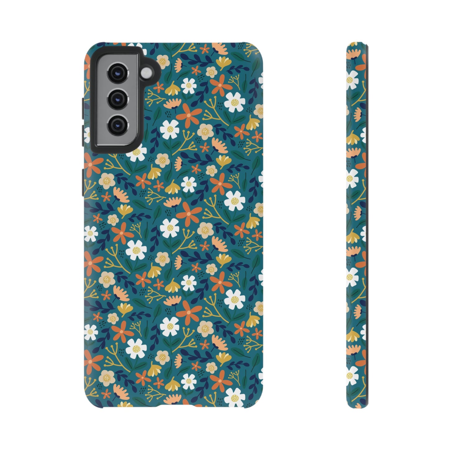 Phone Case: Florals on Teal