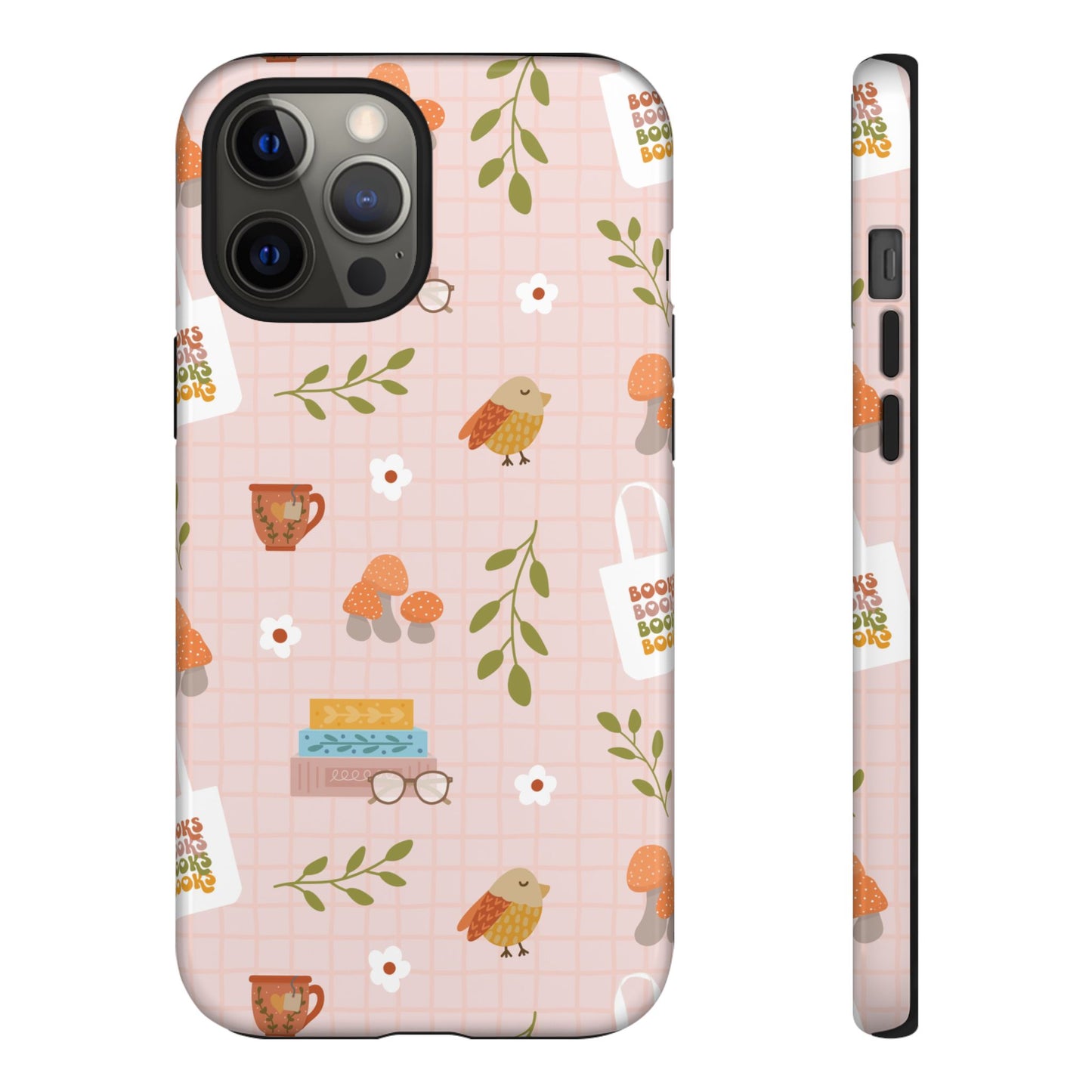 Phone Case: Little Library Items on Pink