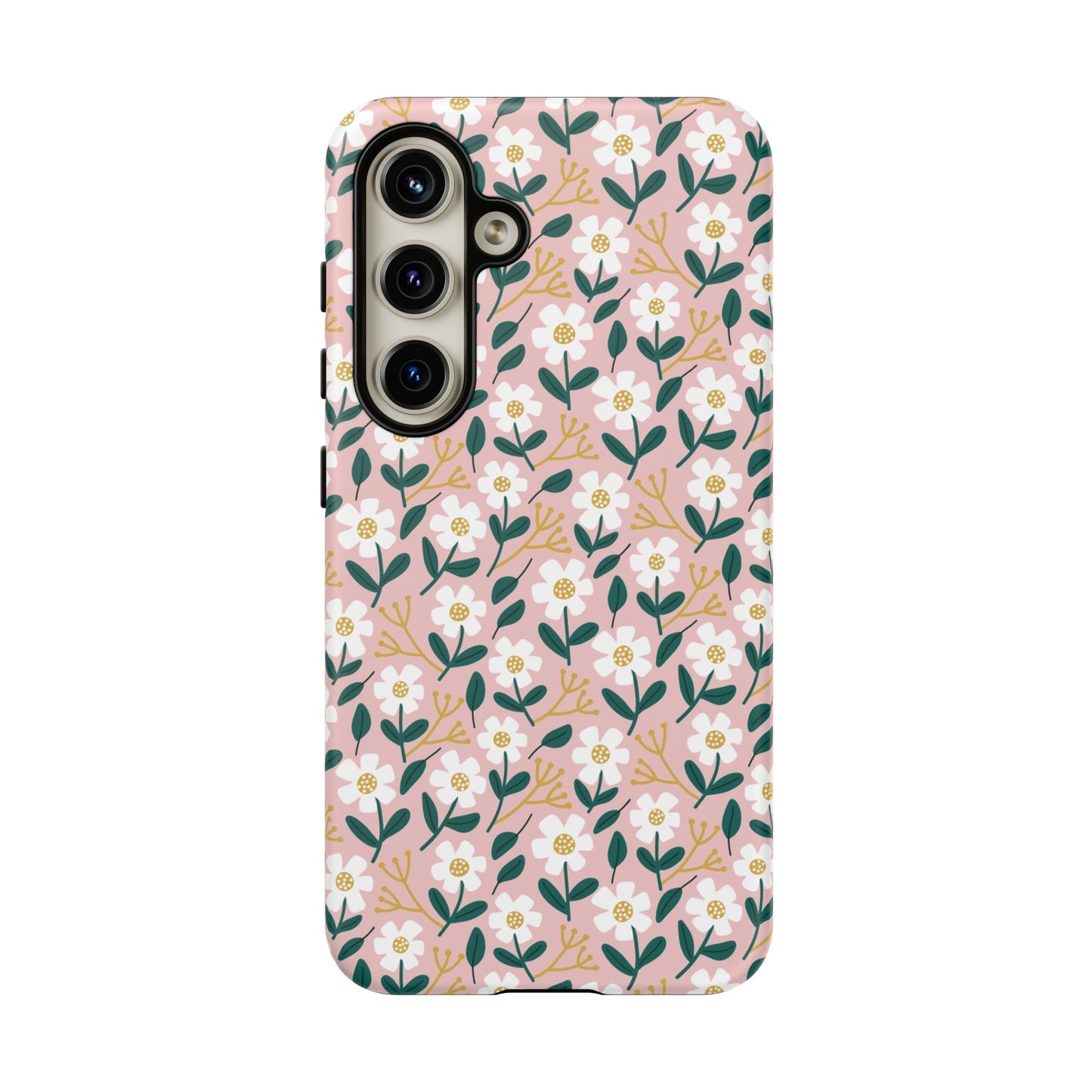 Phone Case: White Daisies on Pink