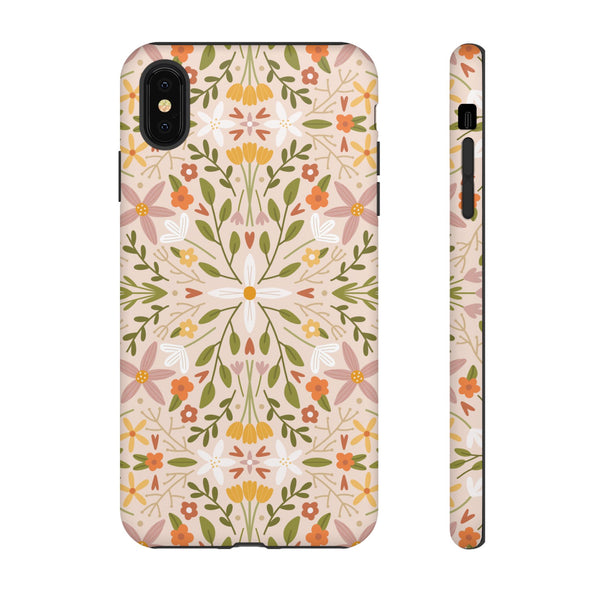 Phone Case: Florals on Tan