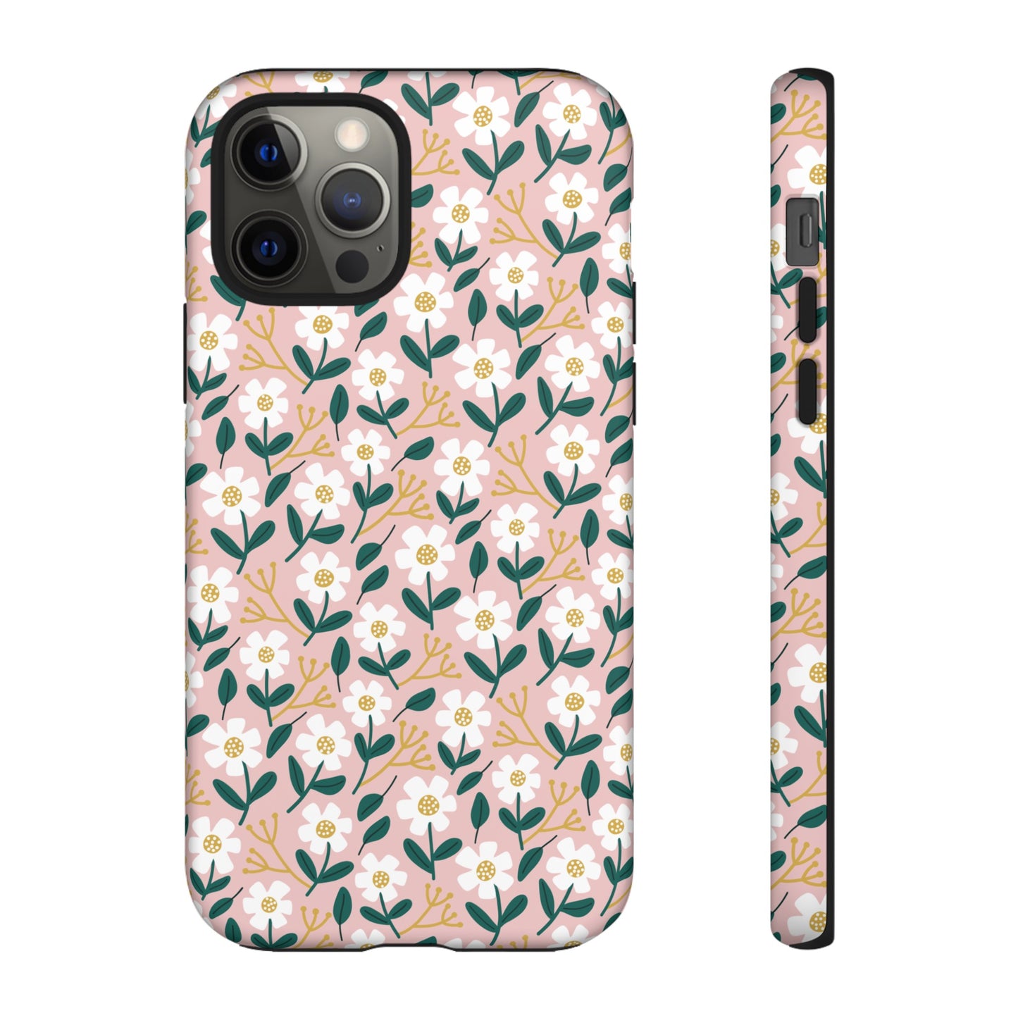 Phone Case: White Daisies on Pink